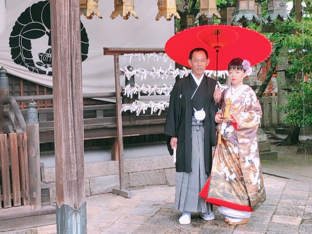 令和元年初　薬園八幡神社で結婚式　2019.5.1 写真
