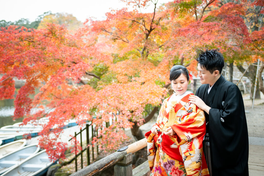 秋ロケ 4月のご結婚式の前に 写真