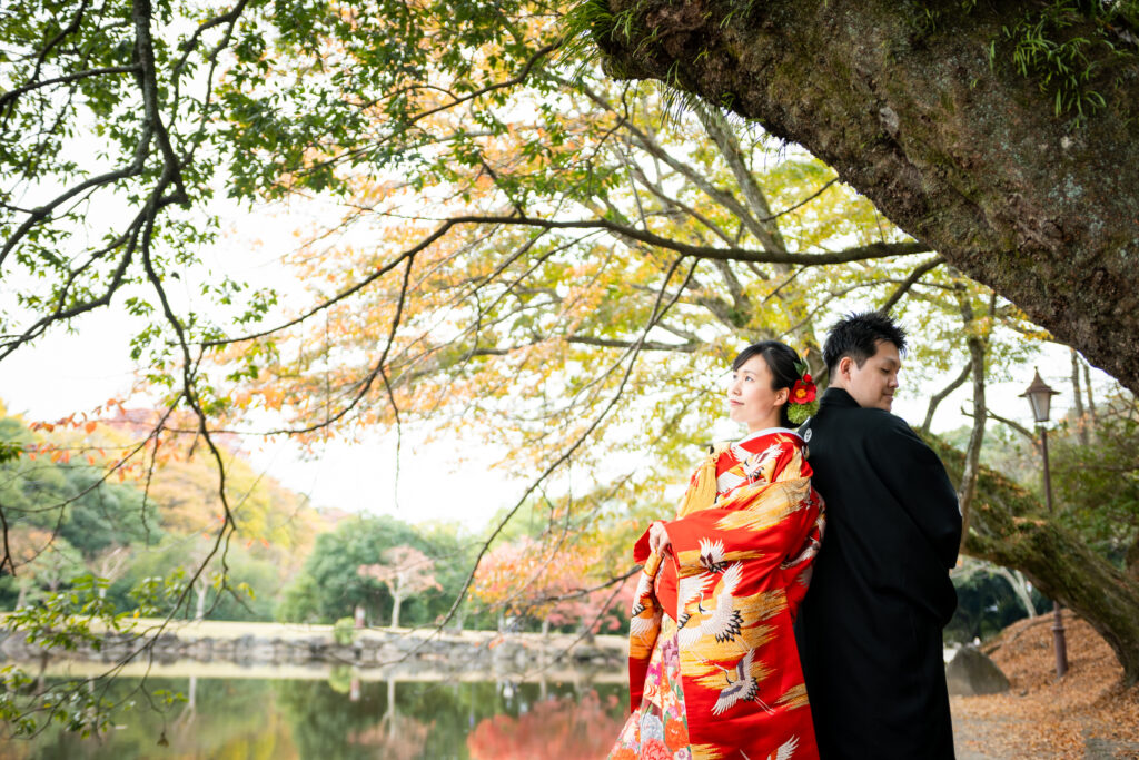 秋ロケ 4月のご結婚式の前に 写真